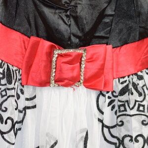 Dressy Sundress White/Black/Red Tulle/ Rhinestone SZ 7 Trivia
